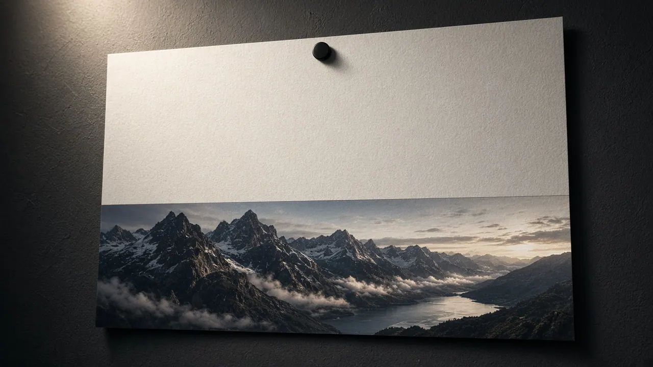 Concept example of a poster mockup on a studio wall, ready for a short headline.