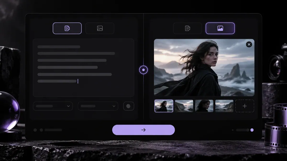 Choose text-to-video or image-to-video mode